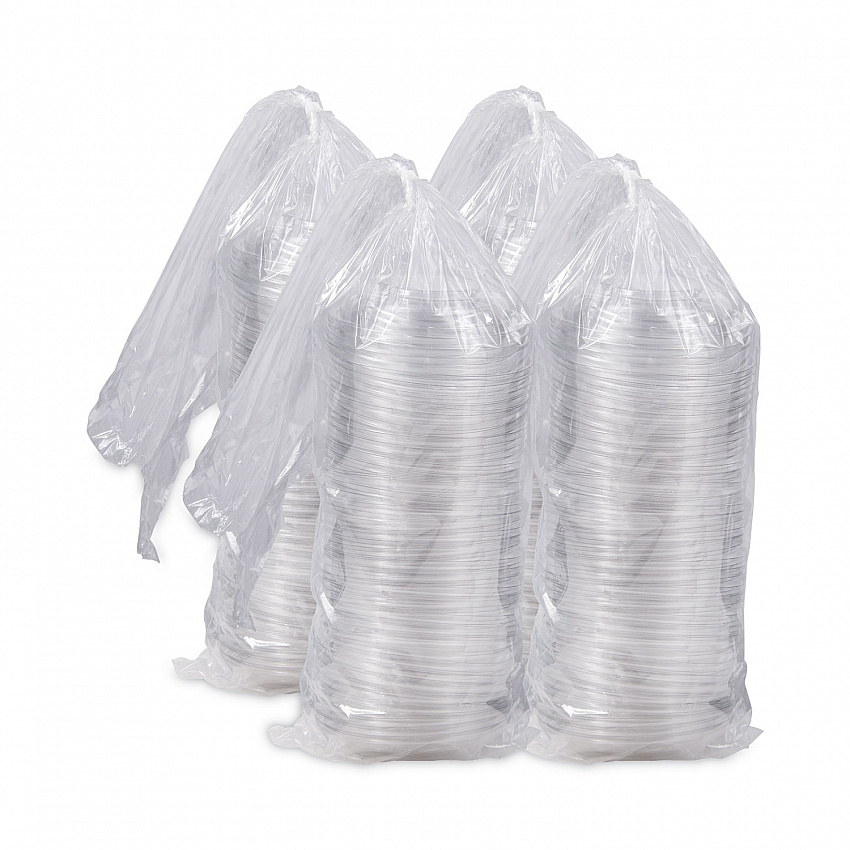 PresentaBowls Clear Dome Lids, 7.3" Diameter x 1.1" h, Clear, Plastic, 63 Lids/Bag, 4 Bags/Carton (C64BDL)