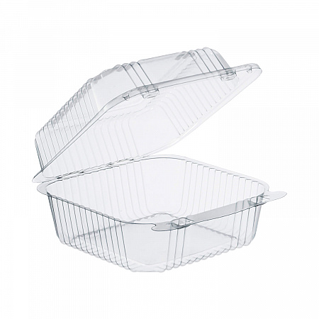 StayLock Clear Hinged Lid Containers, 6.5 x 6.1 x 3, Clear, Plastic, 125/Pack, 4 Packs/Carton (C25UT1)