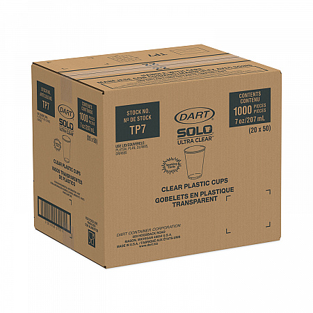 Ultra Clear Cups, 7 oz, Plastic, 50/Bag, 20 Bags/Carton (TP7)