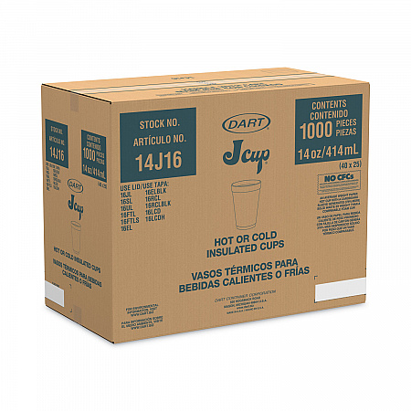 Foam Drink Cups, 14 oz, White, 1,000/Carton (14J16)