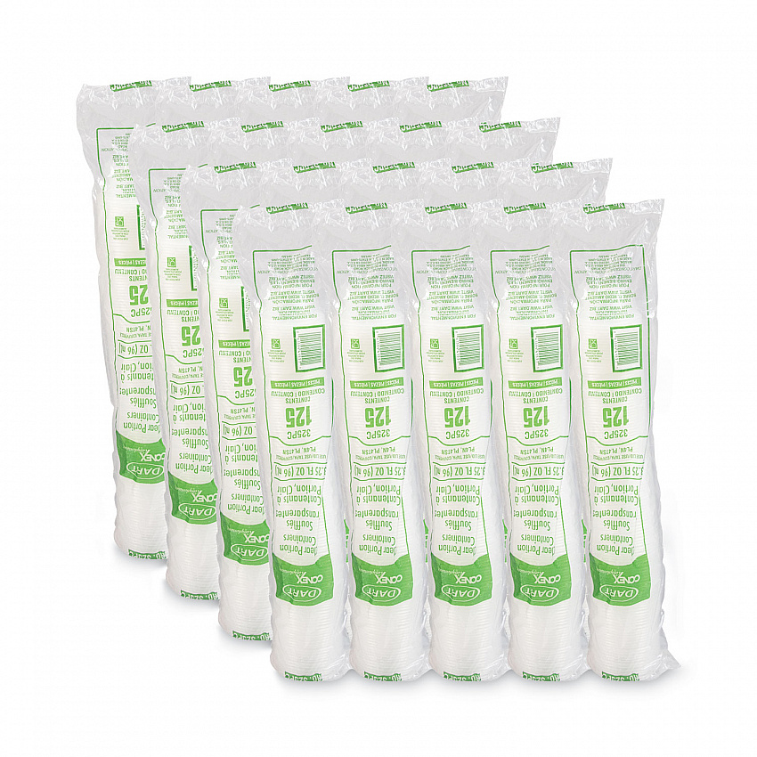 Conex Complements Portion/Medicine Cups, 3.25 oz, Plastic, Clear, 125/Bag, 20 Bags/Carton (325PC)