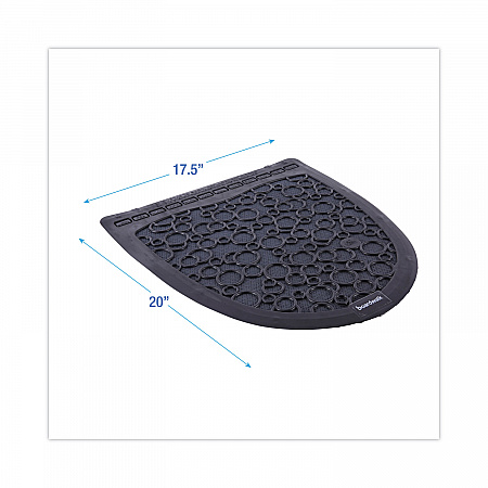 Disposable Urinal Floor Mat 2.0, Shield-Shaped, Black/Gray Slip-Resistant Surface, 17.5