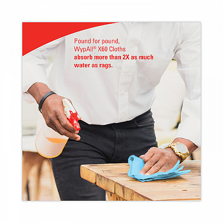General Clean X60 Cloths, Small Roll, 13.5 x 19.6, Blue, 130/Roll, 6 Rolls/Carton (35431)