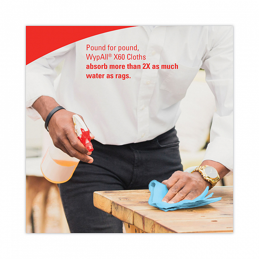 General Clean X60 Cloths, Small Roll, 13.5 x 19.6, Blue, 130/Roll, 6 Rolls/Carton (35431)