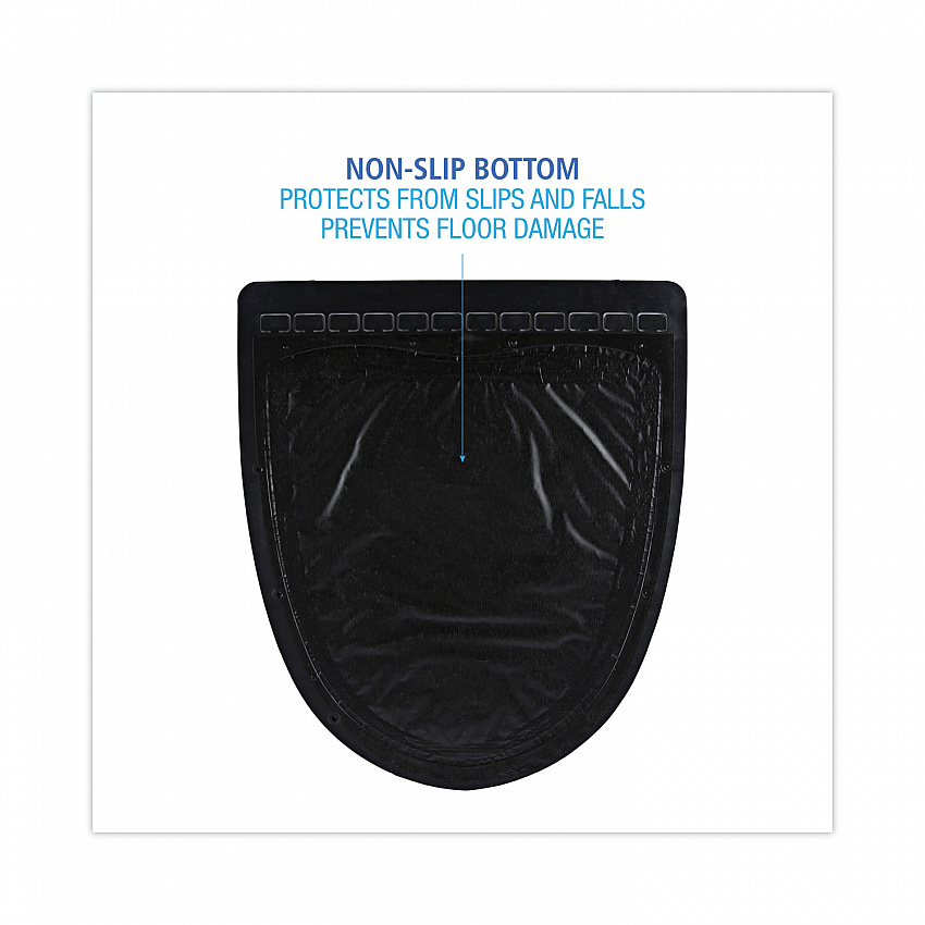 Disposable Urinal Floor Mat 2.0, Shield-Shaped, Black/Gray Slip-Resistant Surface, 17.5" x 20", 6/Carton (UMBB)