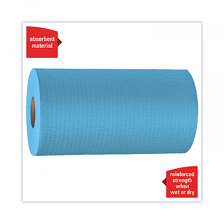 General Clean X60 Cloths, Small Roll, 9.8 x 13.4, Blue, 130/Roll, 12 Rolls/Carton (35411)