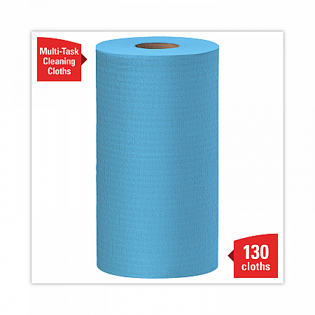 General Clean X60 Cloths, Small Roll, 9.8 x 13.4, Blue, 130/Roll, 12 Rolls/Carton (35411)
