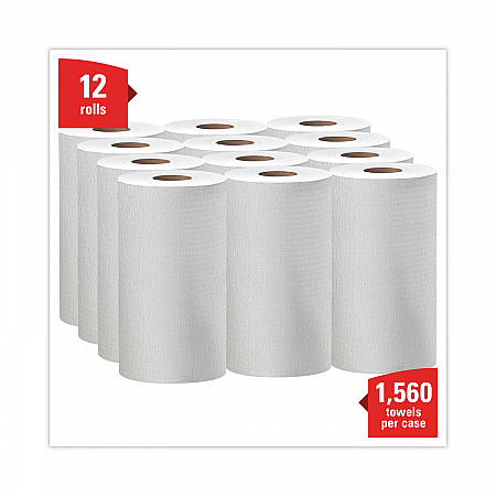 General Clean X60 Cloths, Small Roll, 9.8 x 13.4, White, 130/Roll, 12 Rolls/Carton (35401)