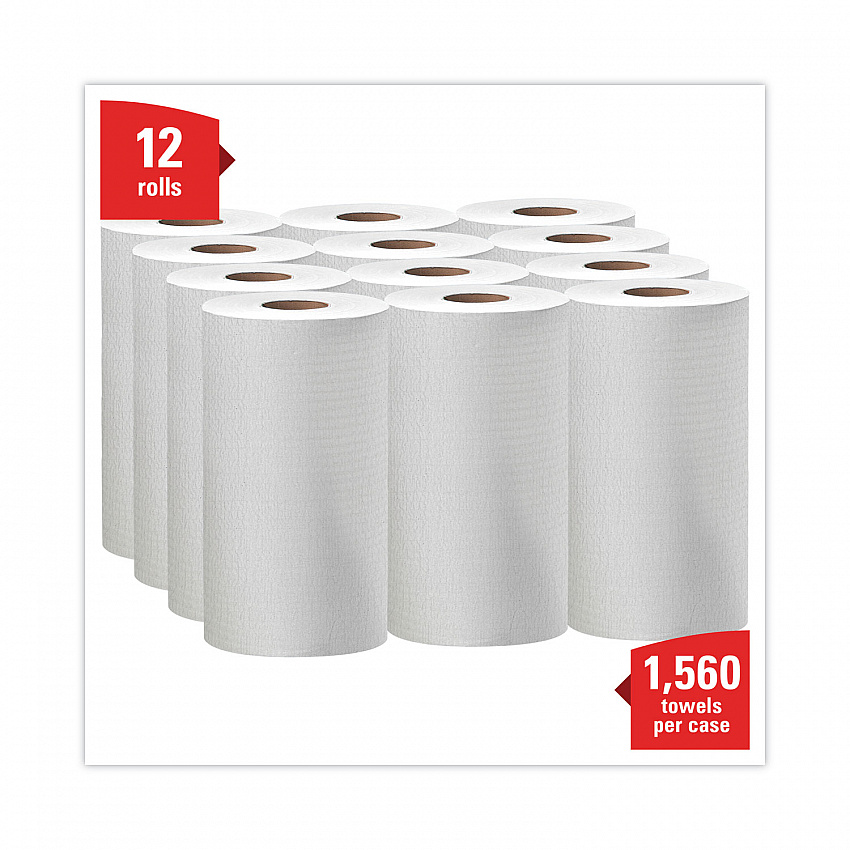 General Clean X60 Cloths, Small Roll, 9.8 x 13.4, White, 130/Roll, 12 Rolls/Carton (35401)