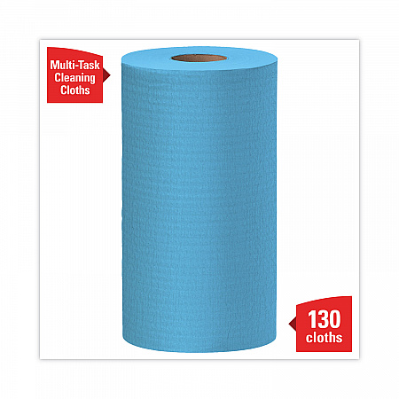 General Clean X60 Cloths, Small Roll, 13.5 x 19.6, Blue, 130/Roll, 6 Rolls/Carton (35431)