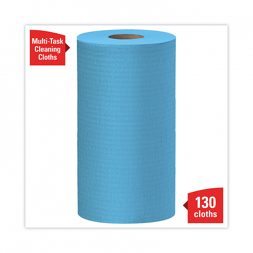 General Clean X60 Cloths, Small Roll, 13.5 x 19.6, Blue, 130/Roll, 6 Rolls/Carton (35431)