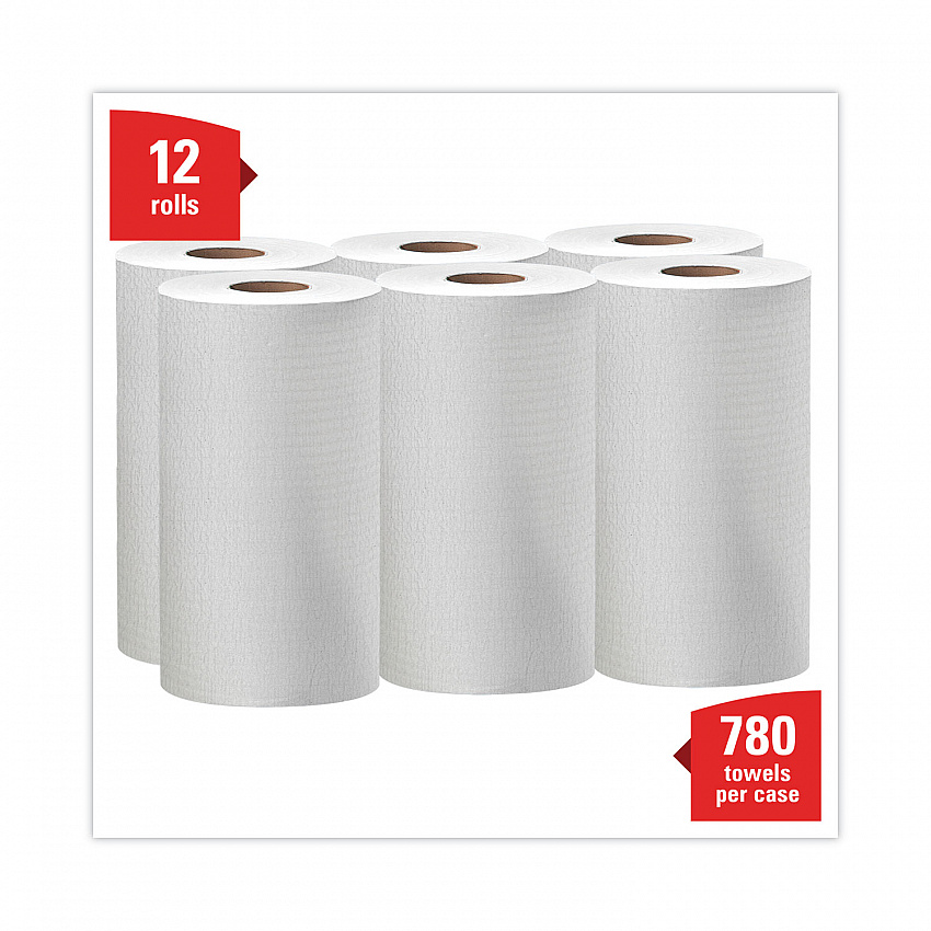 General Clean X60 Cloths, Small Roll, 13.5 x 19.6, White, 130/Roll, 6 Rolls/Carton (35421)