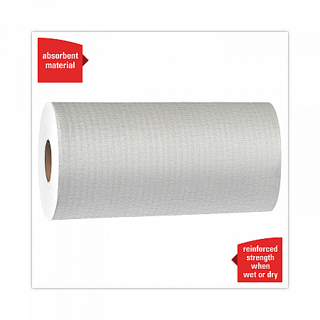 General Clean X60 Cloths, Small Roll, 9.8 x 13.4, White, 130/Roll, 12 Rolls/Carton (35401)