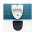 Disposable Urinal Floor Mat 2.0, Shield-Shaped, Black/Gray Slip-Resistant Surface, 17.5