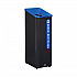 Sustain Decorative Refuse with Recycling Lid, 15 gal, Metal/Plastic, Black/Blue (2078994)