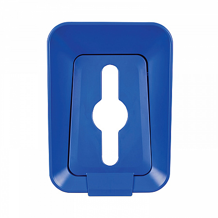 Sustain Decorative Refuse with Recycling Lid, 15 gal, Metal/Plastic, Black/Blue (2078994)