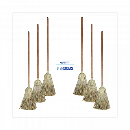 Corn/Fiber Brooms, Corn/Synthetic Fiber Bristles, 60