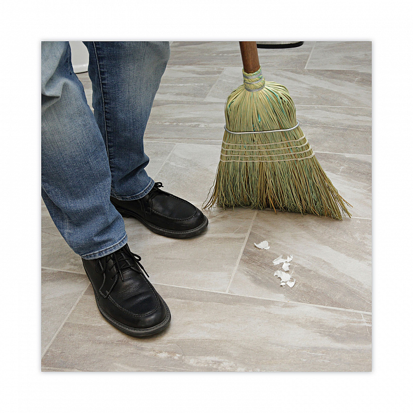 Corn/Fiber Brooms, Corn/Synthetic Fiber Bristles, 60" Overall Length, Gray/Natural, 6/Carton (BR10002)