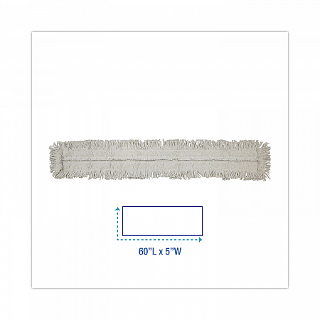 Disposable Dust Mop Head, Cotton, Cut-End, 60 x 5 (1660CT)