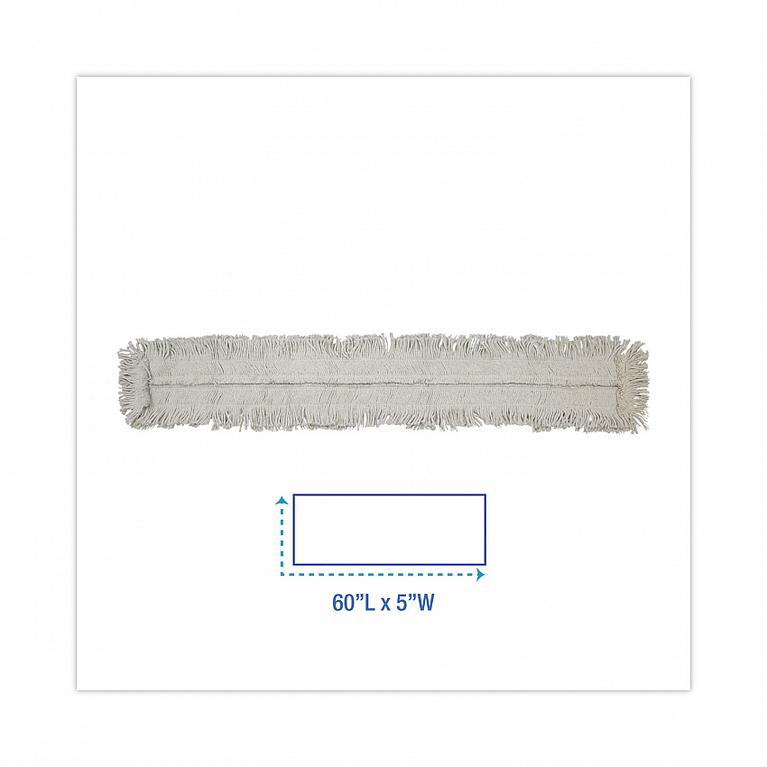 Disposable Dust Mop Head, Cotton, Cut-End, 60 x 5 (1660CT)