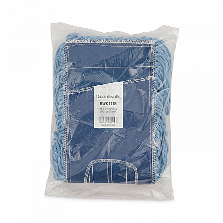 Dust Mop Head, Looped-End, Cotton/Synthetic Fibers, 18 x 5, Blue (1118)
