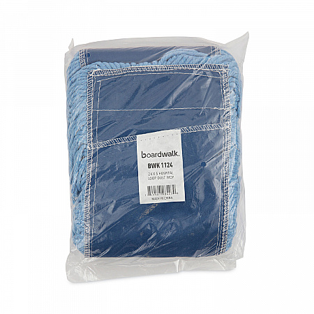 Dust Mop Head, Looped-End, Cotton/Synthetic Fibers, 24 x 5, Blue (1124)