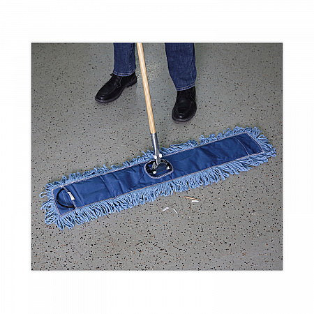 Dust Mop Head, Cotton/Synthetic Blend, 36 x 5, Looped-End, Blue (1136)