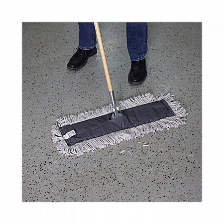 Disposable Cut End Dust Mop Head, Cotton/Synthetic, 24 x 5, White (1624)