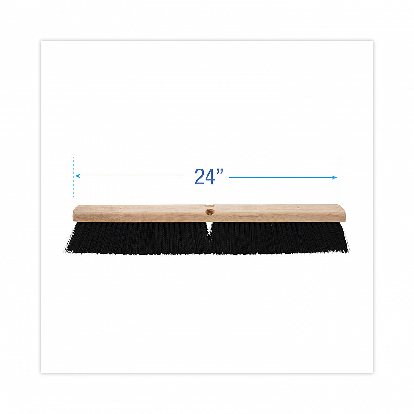 Floor Brush Head, 3" Black Polypropylene Bristles, 24" Brush (20624)