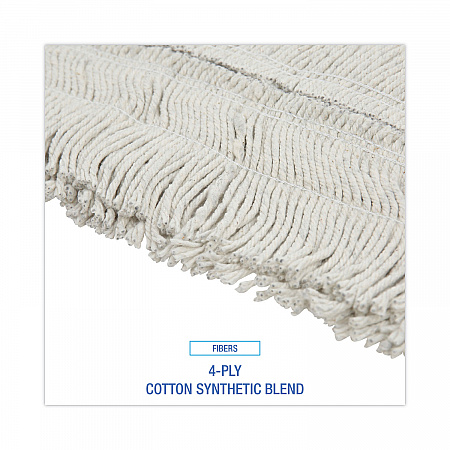 Disposable Dust Mop Head, Cotton/Synthetic Fibers, 48 x 5, White (1648)