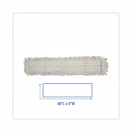 Disposable Dust Mop Head, Cotton/Synthetic Fibers, 48 x 5, White (1648)