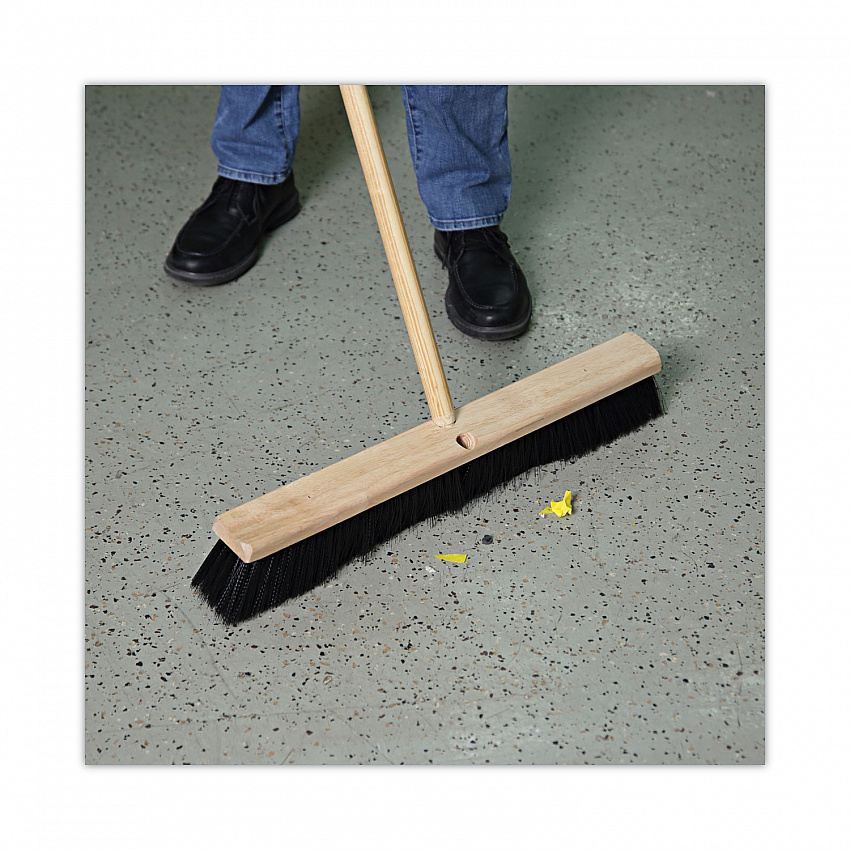 Floor Brush Head, 3" Black Polypropylene Bristles, 24" Brush (20624)