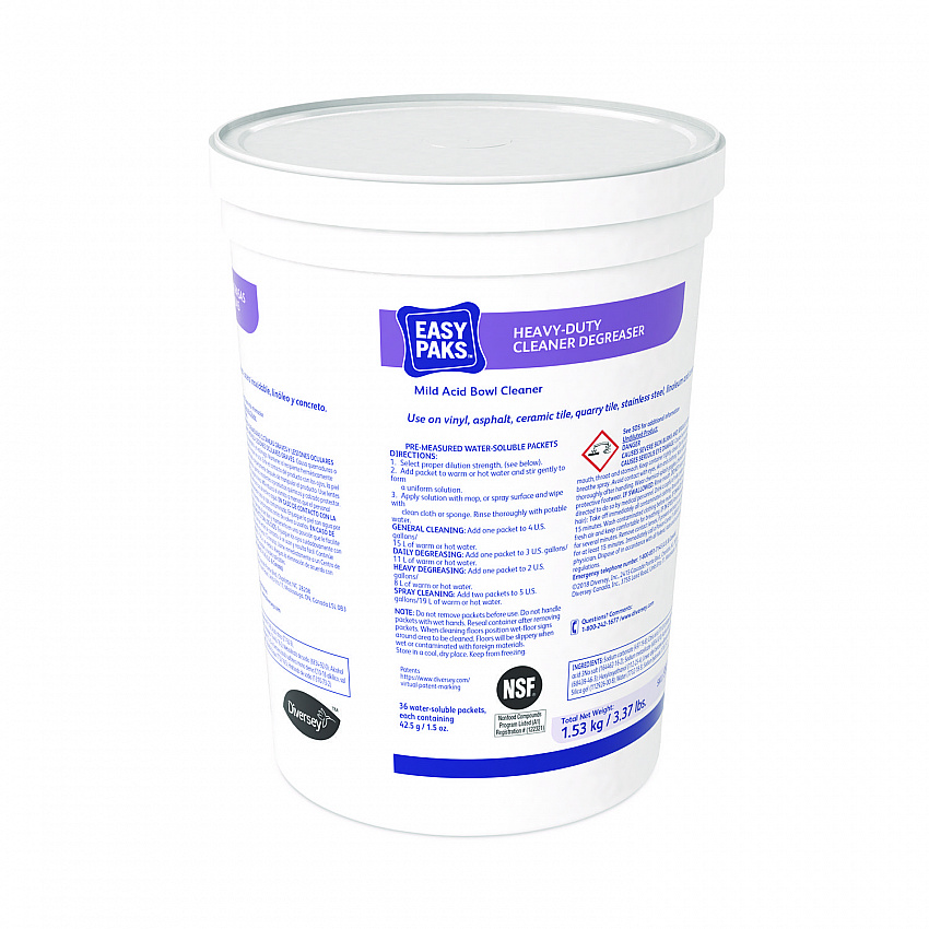 Heavy-Duty Cleaner/Degreaser, 1.5 oz Packet, 36/Tub, 2 Tubs/Carton (990682)
