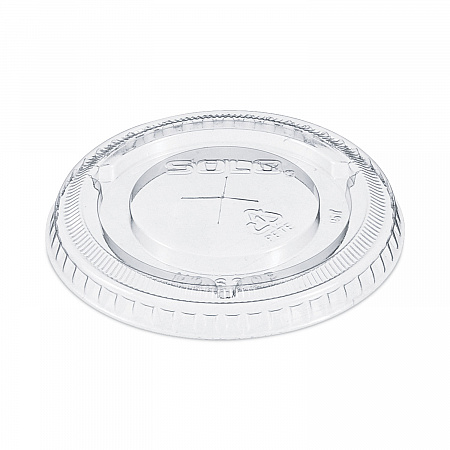 Straw-Slot Cold Cup Lids, Fits 10 oz Cold Cups, Plastic, Clear, 100/Pack, 25 Packs/Carton (600TS)