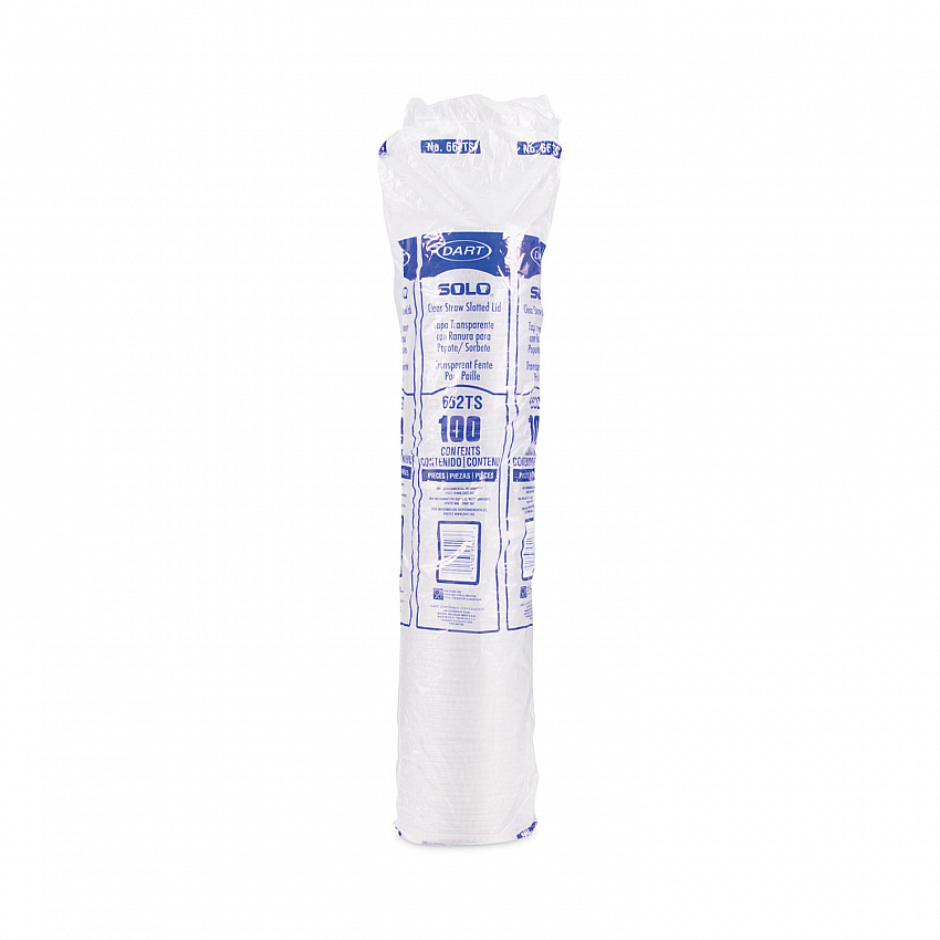 Straw-Slot Cold Cup Lids, Fits 9 oz to 20 oz Cold Cups, Plastic, Clear, 100/Pack (662TSPK)