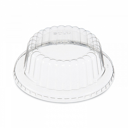 Flat-Top Dome PET Plastic Lids, For 12 oz Containers, 4.34