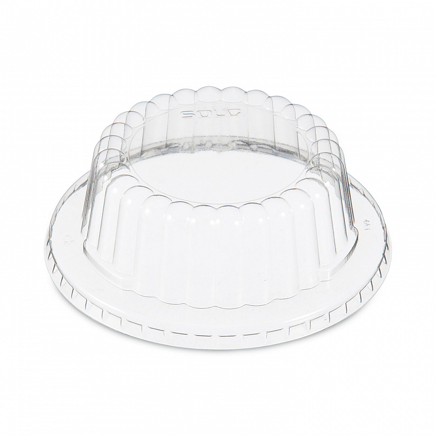 Flat-Top Dome PET Plastic Lids, For 12 oz Containers, 4.34" Diameter x 1.5" h, Clear, 1,000/Carton (DF120090)
