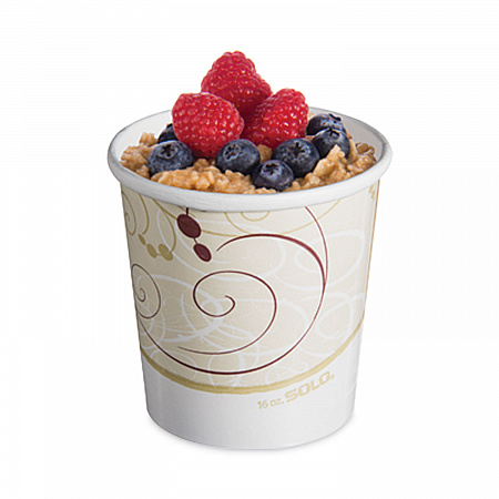 Flexstyle Double Poly Paper Containers, 16 oz, Symphony Design, Paper, 25/Pack, 20 Packs/Carton (H4165SYM)