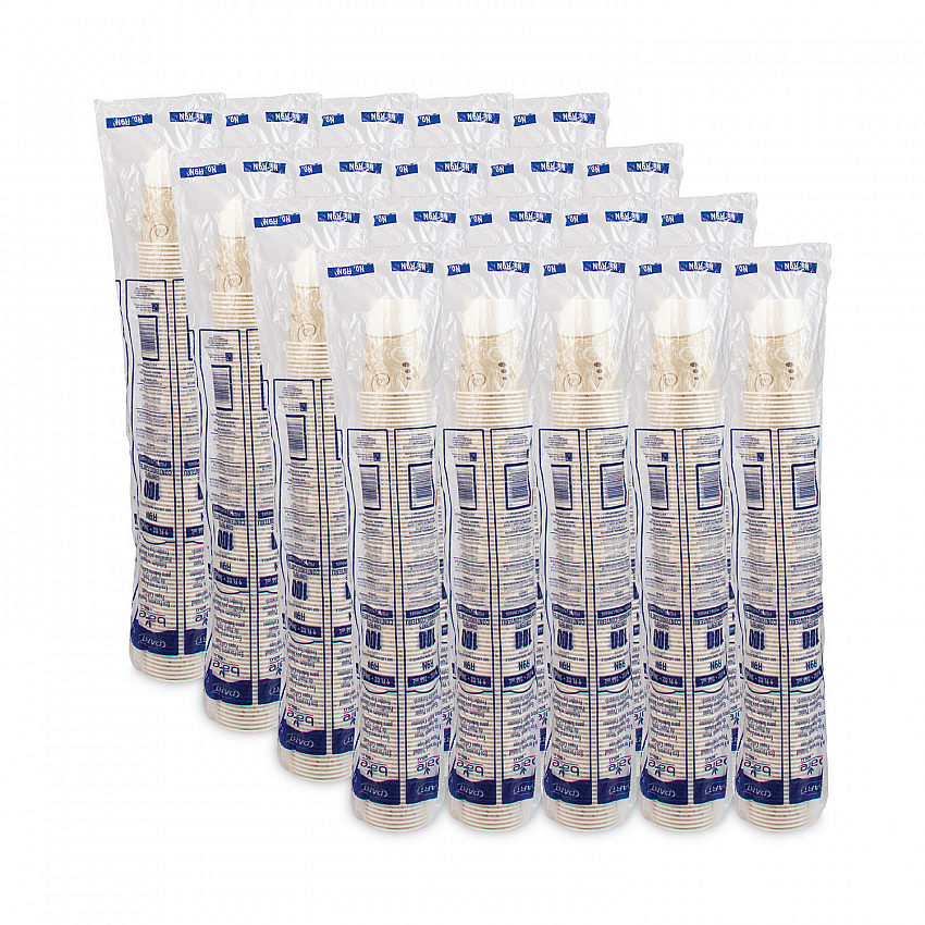 Symphony Design Wax-Coated Paper Cold Cups, ProPlanet Seal, 9 oz, White/Beige/Red, 100/Sleeve, 20 Sleeves/Carton (R9NSYM)