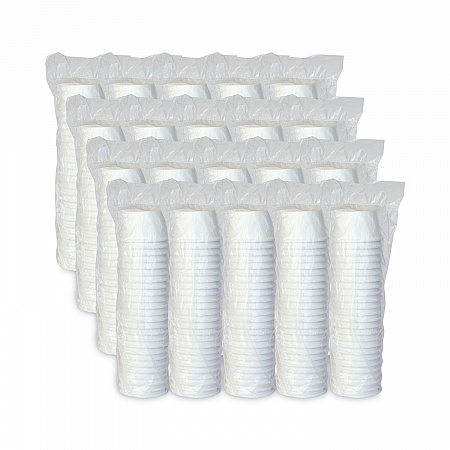 Flexstyle Double Poly Paper Containers, 8 oz, White, Paper, 25/Pack, 20 Packs/Carton (HS4085WH)
