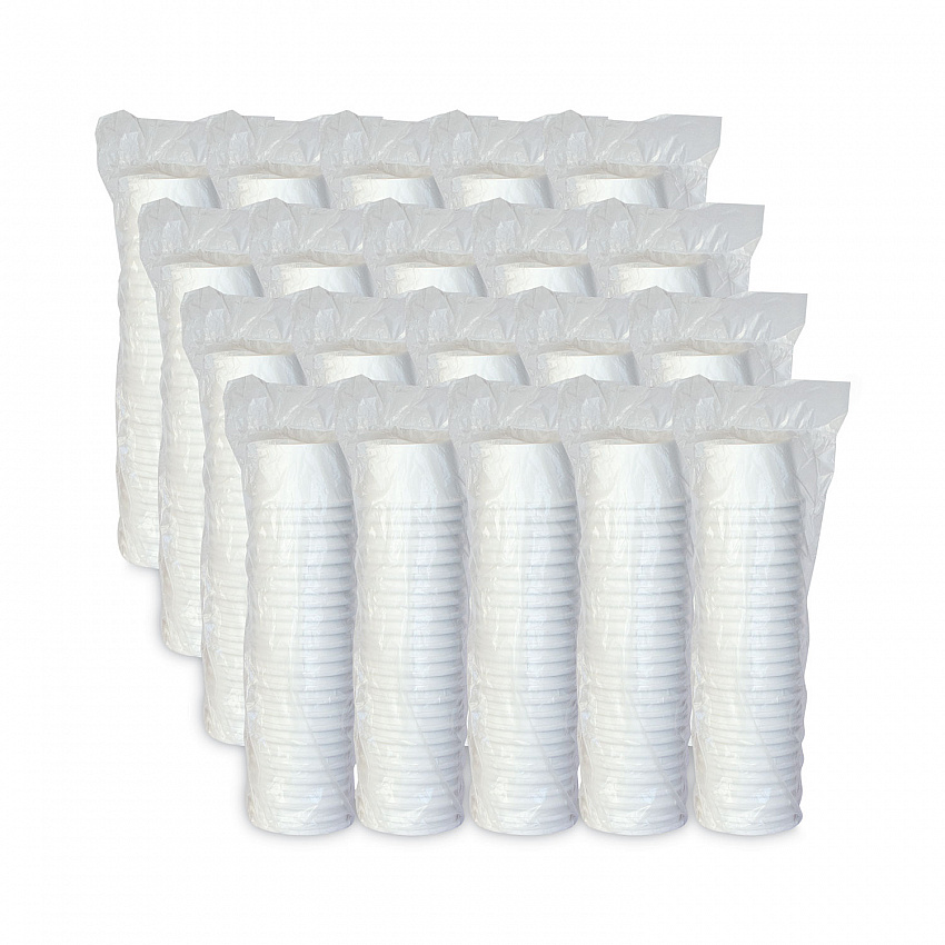 Flexstyle Double Poly Paper Containers, 8 oz, White, Paper, 25/Pack, 20 Packs/Carton (HS4085WH)