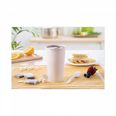 Single-Sided Poly Paper Hot Cups, 20 oz, White, 600/Carton (420W)