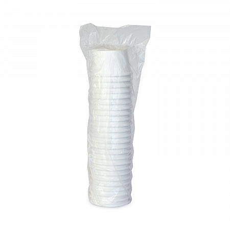 Flexstyle Double Poly Paper Containers, 8 oz, White, Paper, 25/Pack, 20 Packs/Carton (HS4085WH)