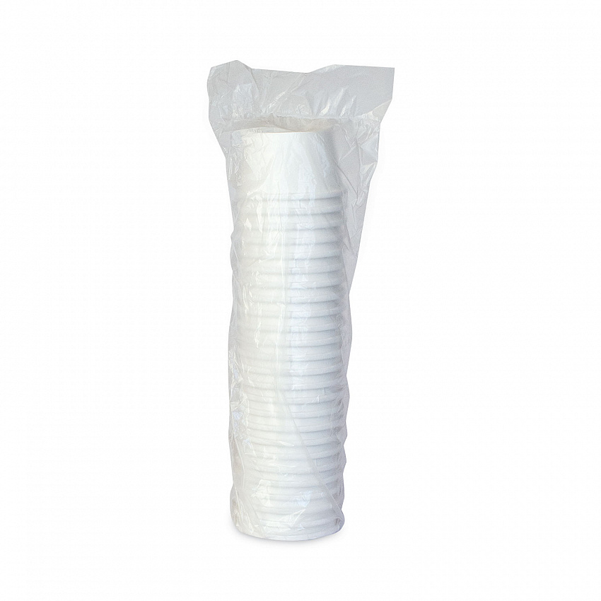 Flexstyle Double Poly Paper Containers, 8 oz, White, Paper, 25/Pack, 20 Packs/Carton (HS4085WH)