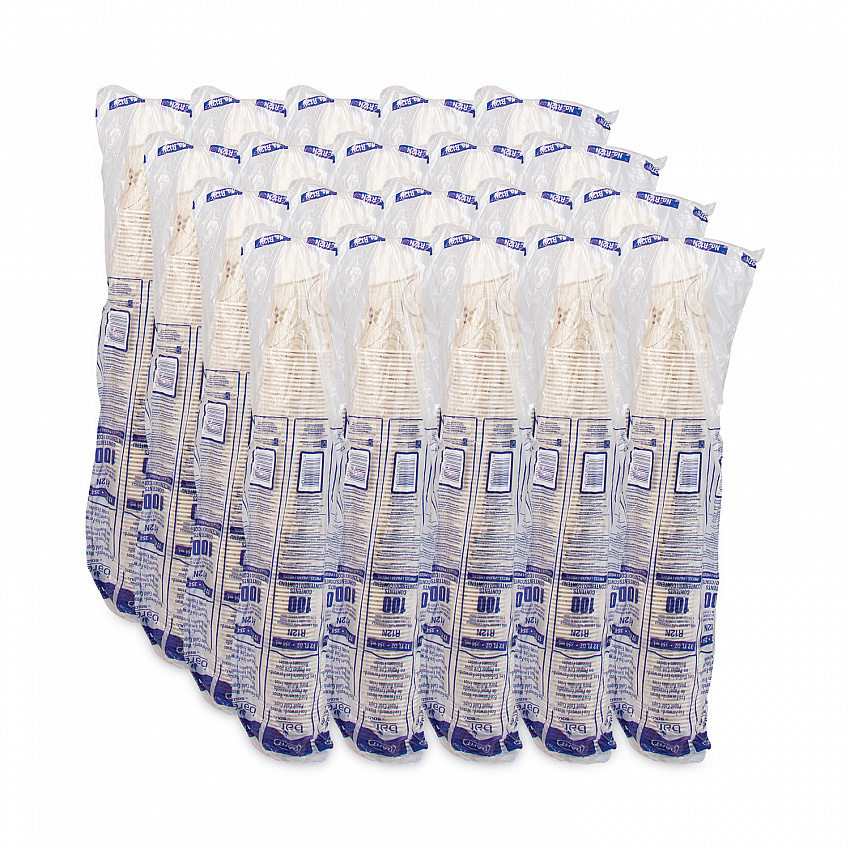 Symphony Treated-Paper Cold Cups, ProPLanet Seal, 12 oz, White/Beige/Red, 100/Bag, 20 Bags/Carton (R12NSYM)