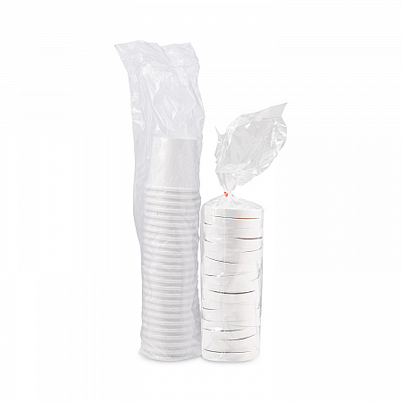 Flexstyle Double Poly Food Combo Packs, 16 oz, White, Paper, 25/Pack, 10 Packs/Carton (KHB16A)