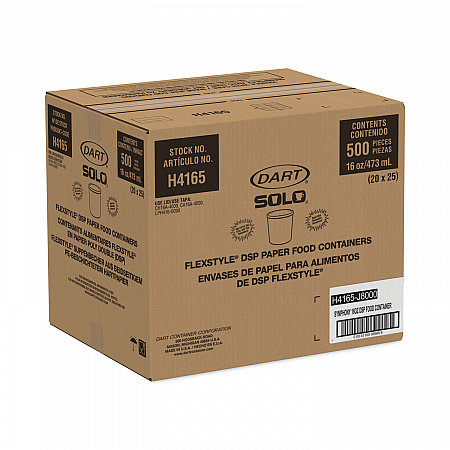 Flexstyle Double Poly Paper Containers, 16 oz, Symphony Design, Paper, 25/Pack, 20 Packs/Carton (H4165SYM)
