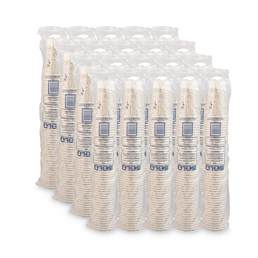 Symphony Treated-Paper Cold Cups, 16 oz, White/Beige/Red, 50/Bag, 20 Bags/Carton (RW16SYM)