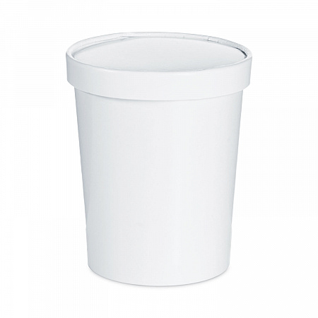 Flexstyle Double Poly Food Combo Packs, 32 oz, White, Paper, 25 Cups and 25 Lids/Pack, 10 Packs/Carton (KHB32A)