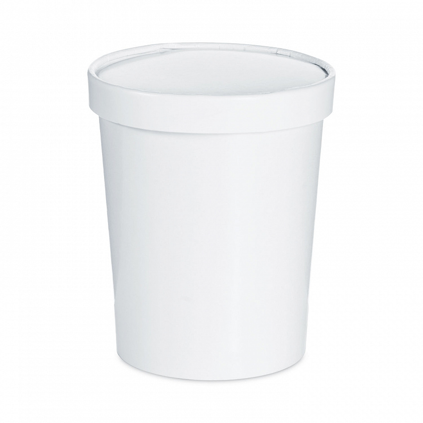 Flexstyle Double Poly Food Combo Packs, 32 oz, White, Paper, 25 Cups and 25 Lids/Pack, 10 Packs/Carton (KHB32A)